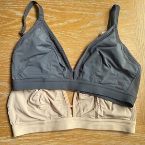 All You Lively Bra Sz 1 Lot of 2 Mesh Breathable Comfort Bralette Nude and Gray